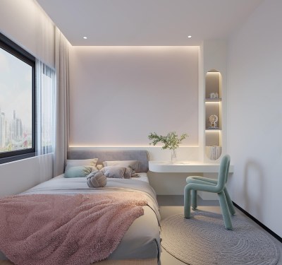 现代简约女儿房3D模型下载